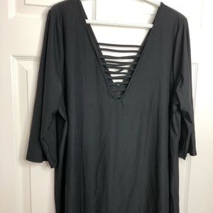 Additionelle Black Cleavage Top Plus size